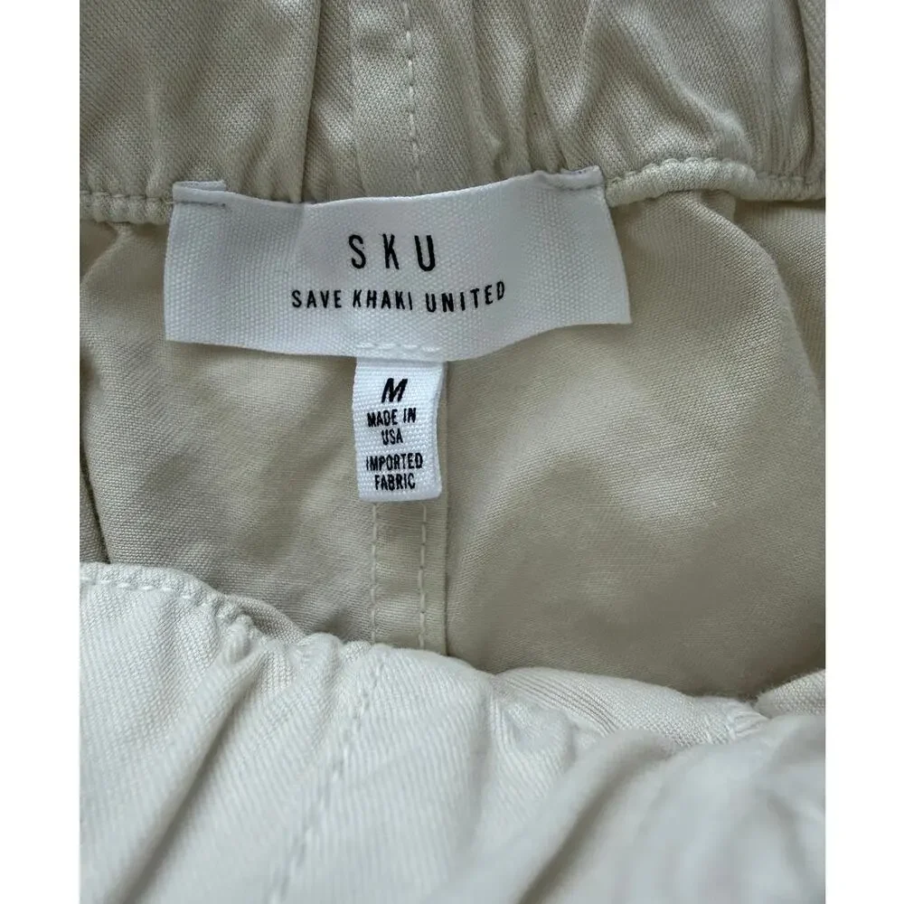 Save Khaki United SKU Drawstring Elastic Flat Shorts Mens Cotton Canvas NWOT